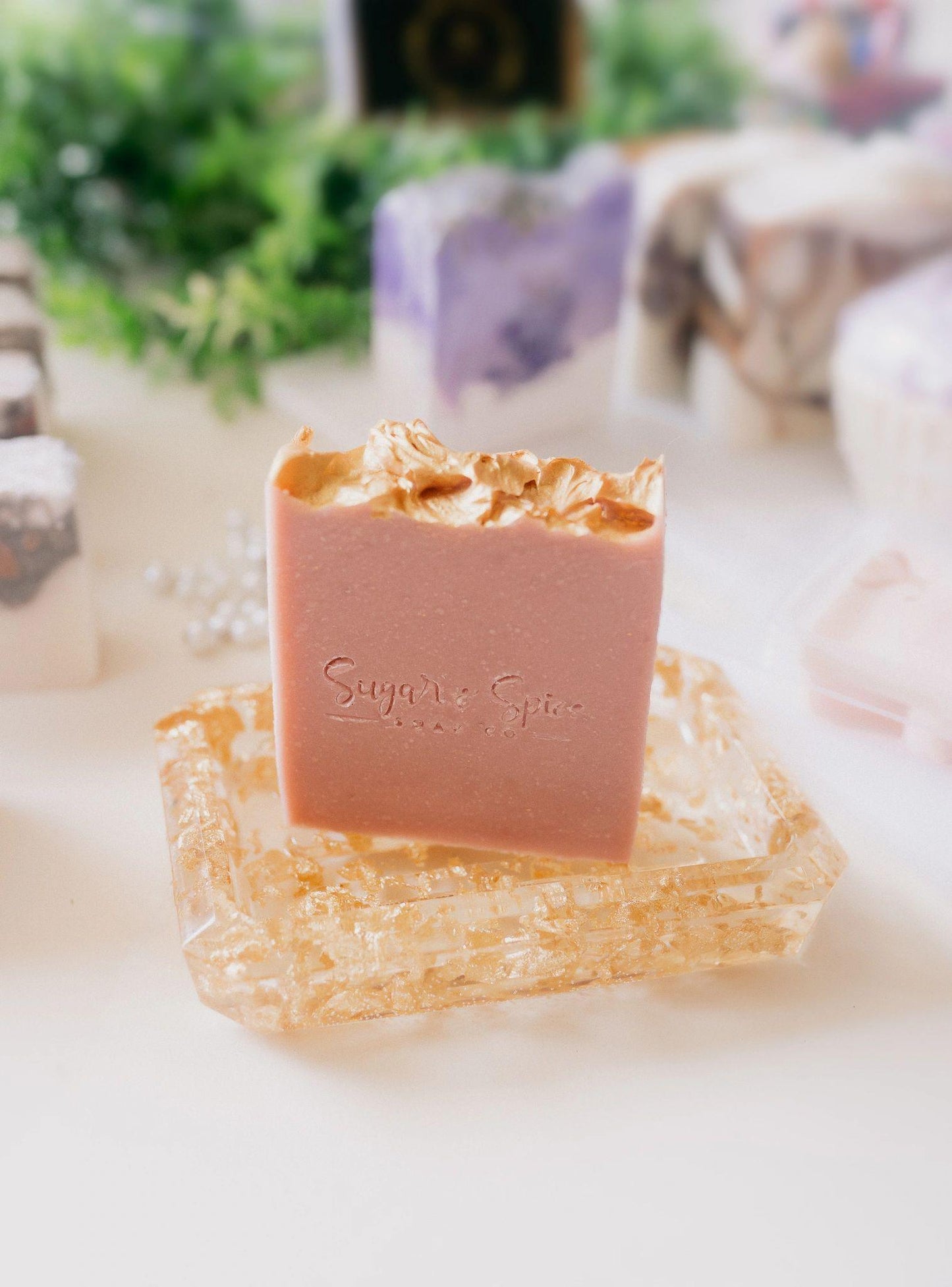 Gold Flake Soap Dish